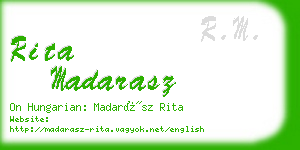 rita madarasz business card